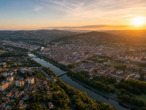 Vue aérienne de Saint-Chamond