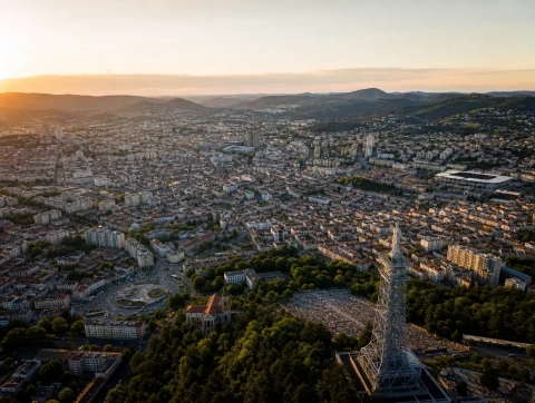 Vue aérienne de Saint-Étienne